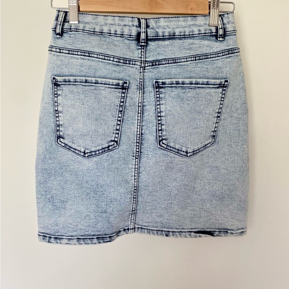 Zara High Rise Acid Wash Mini Skirt - Picture 6 of 6